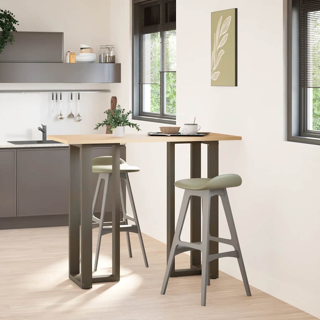 Adjustable Black Steel T-Shaped Bar Table Legs 2pcs 40x35x110-111cm