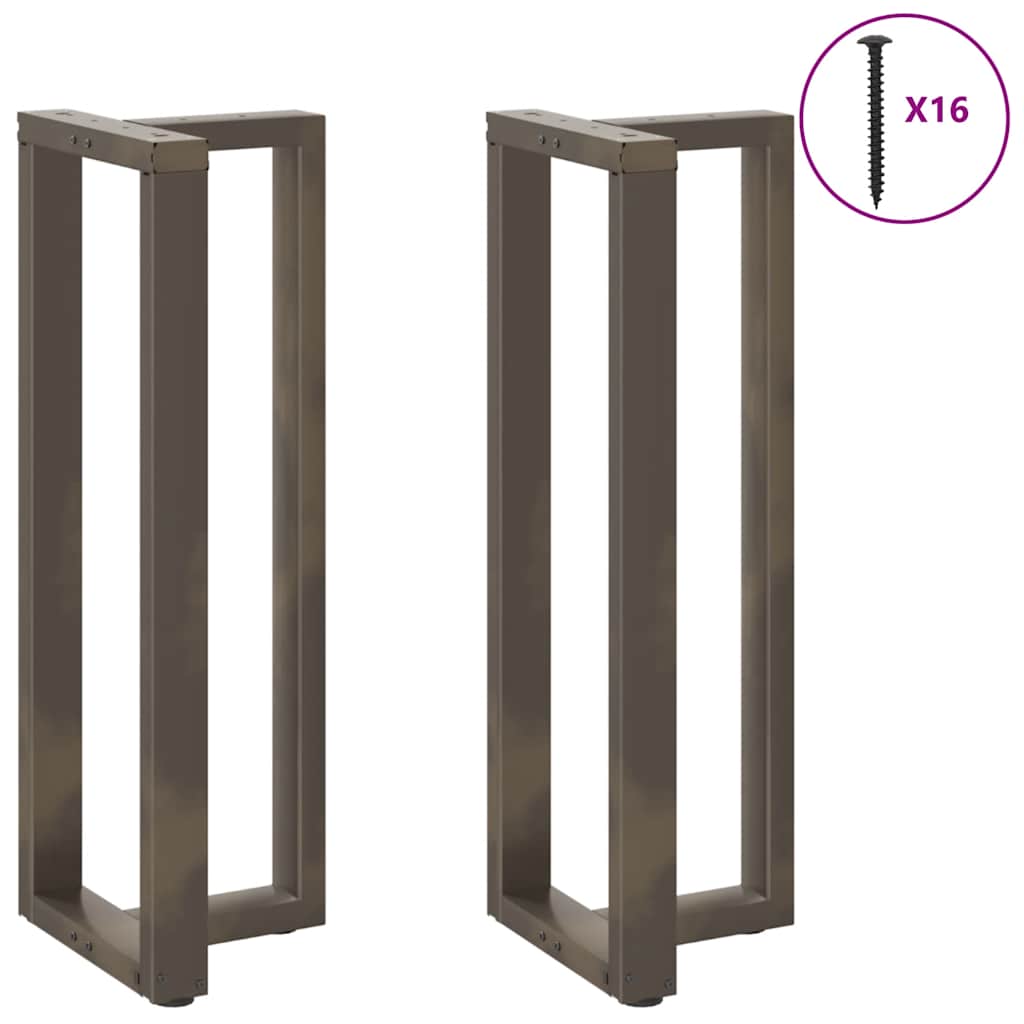 Adjustable Black Steel T-Shaped Bar Table Legs 2pcs 40x35x110-111cm