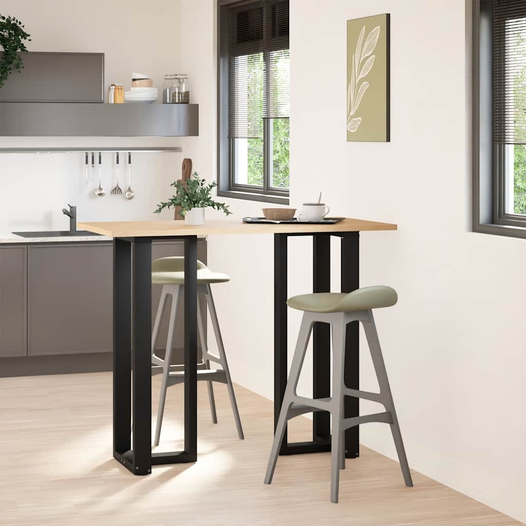 Bar Table Legs T-Shaped 2 pcs Black 50x35x(110-111) cm Steel