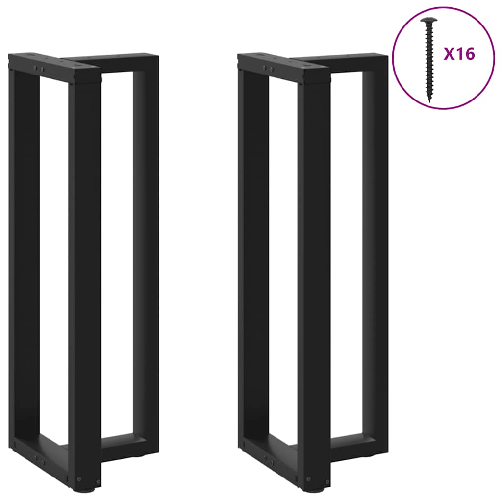 Bar Table Legs T-Shaped 2 pcs Black 50x35x(110-111) cm Steel