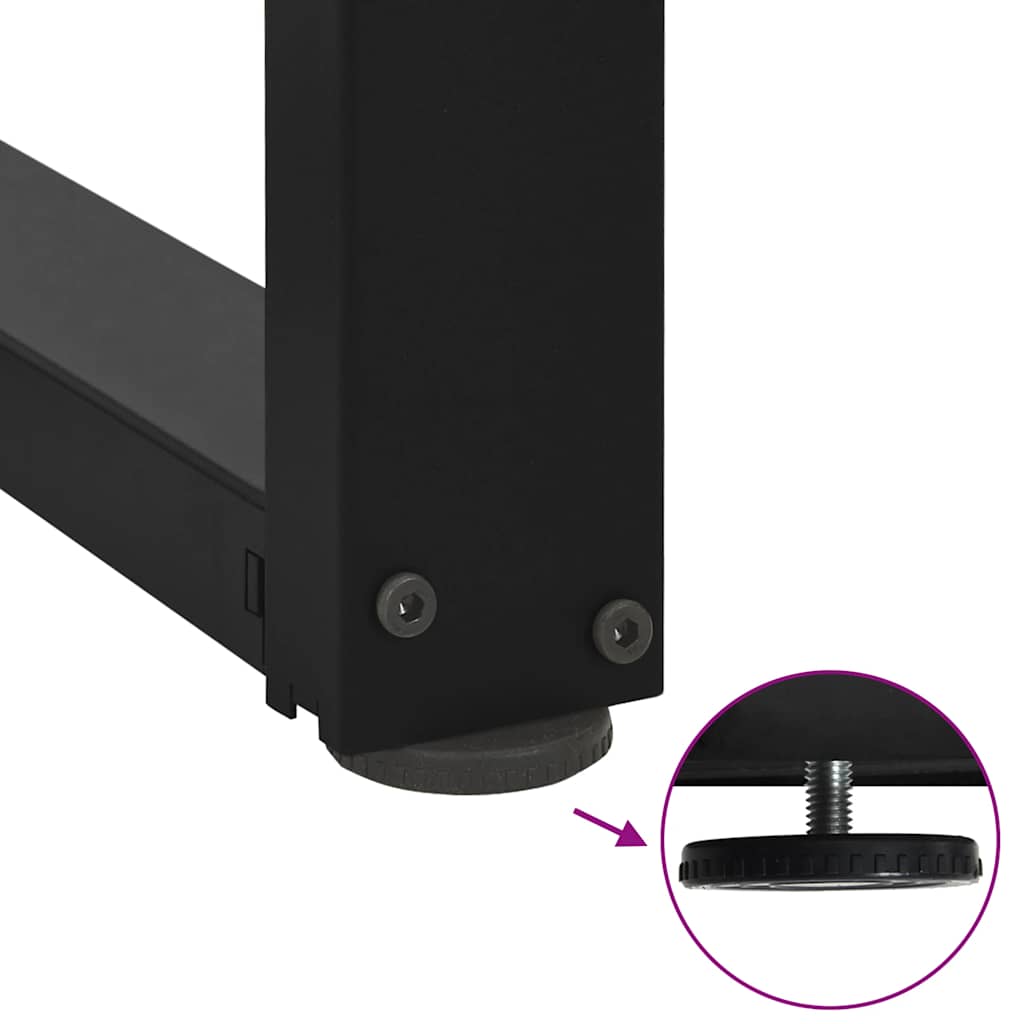 Bar Table Legs T-Shaped 2 pcs Black 50x35x(110-111) cm Steel