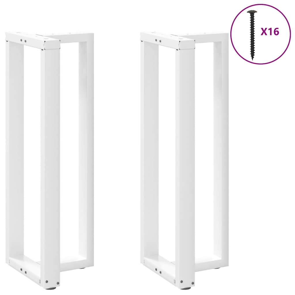 Bar Table Legs T-Shaped 2 pcs White 50x35x(110-111) cm Steel
