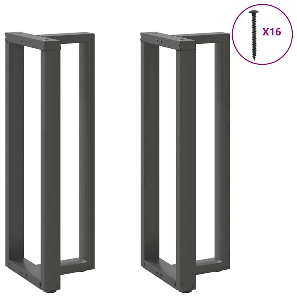Anthracite Steel T-Shaped Bar Table Legs 2pcs 50x35x(110-111) cm