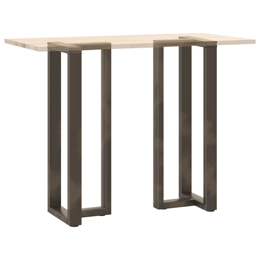 Adjustable Black Steel T-Shaped Bar Table Legs, Set of 2 (50x35x110-111cm)