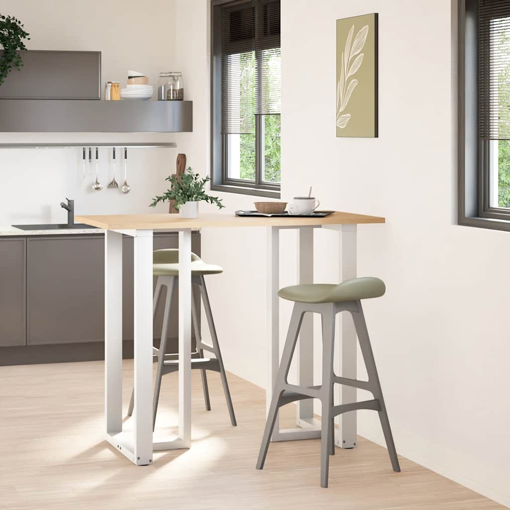White Steel T-Shaped Bar Table Legs 2pcs, Adjustable Height, 60x35cm
