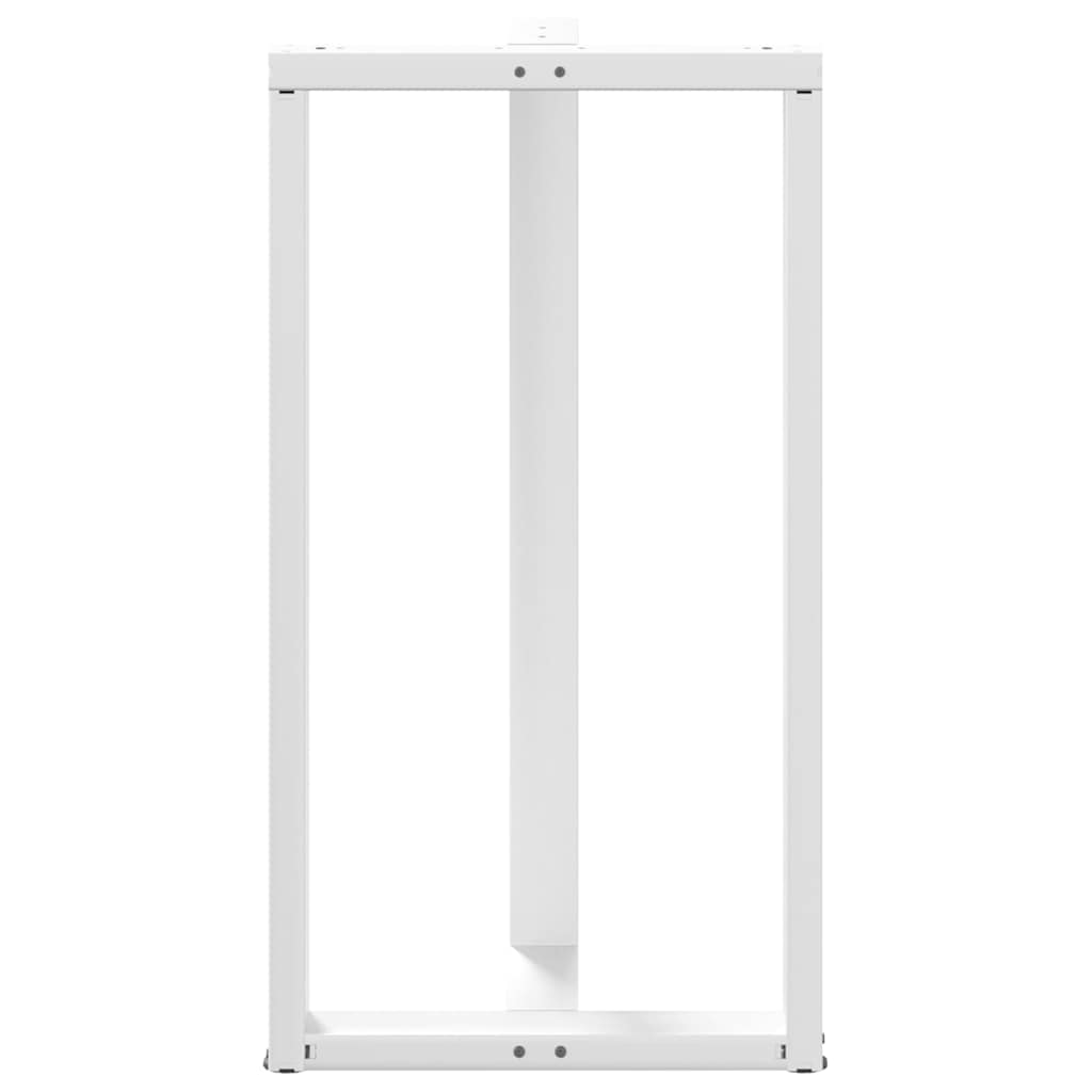 White Steel T-Shaped Bar Table Legs 2pcs, Adjustable Height, 60x35cm