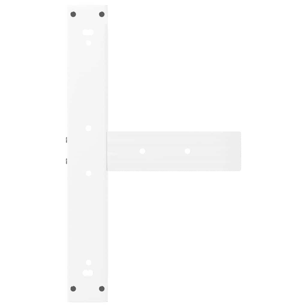 White Steel T-Shaped Bar Table Legs 2pcs, Adjustable Height, 60x35cm