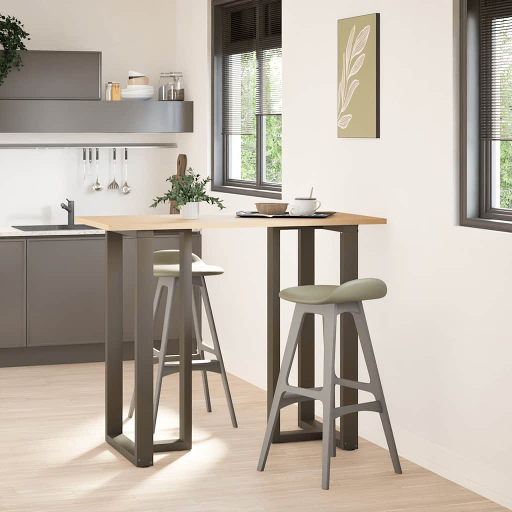 Black Steel T-Shaped Bar Table Legs, Adjustable Height, 2 pcs