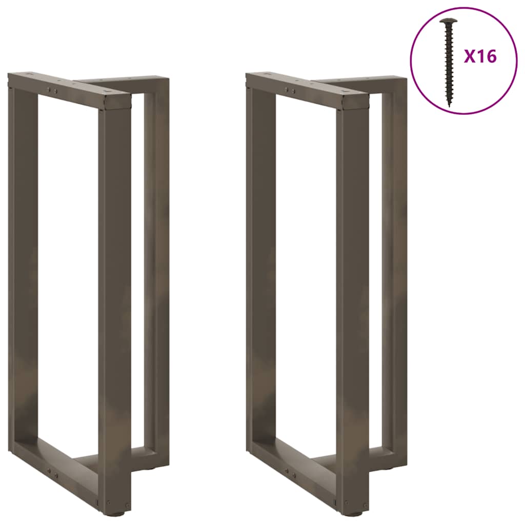 Black Steel T-Shaped Bar Table Legs, Adjustable Height, 2 pcs