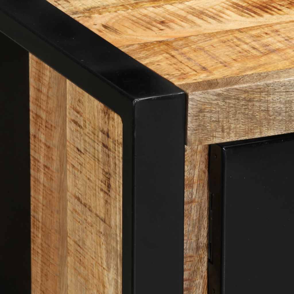 TV Cabinet 100x30x35 cm Solid Rough Wood Mango