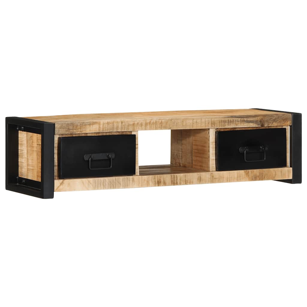 TV Cabinet 100x30x25 cm Solid Rough Wood Mango