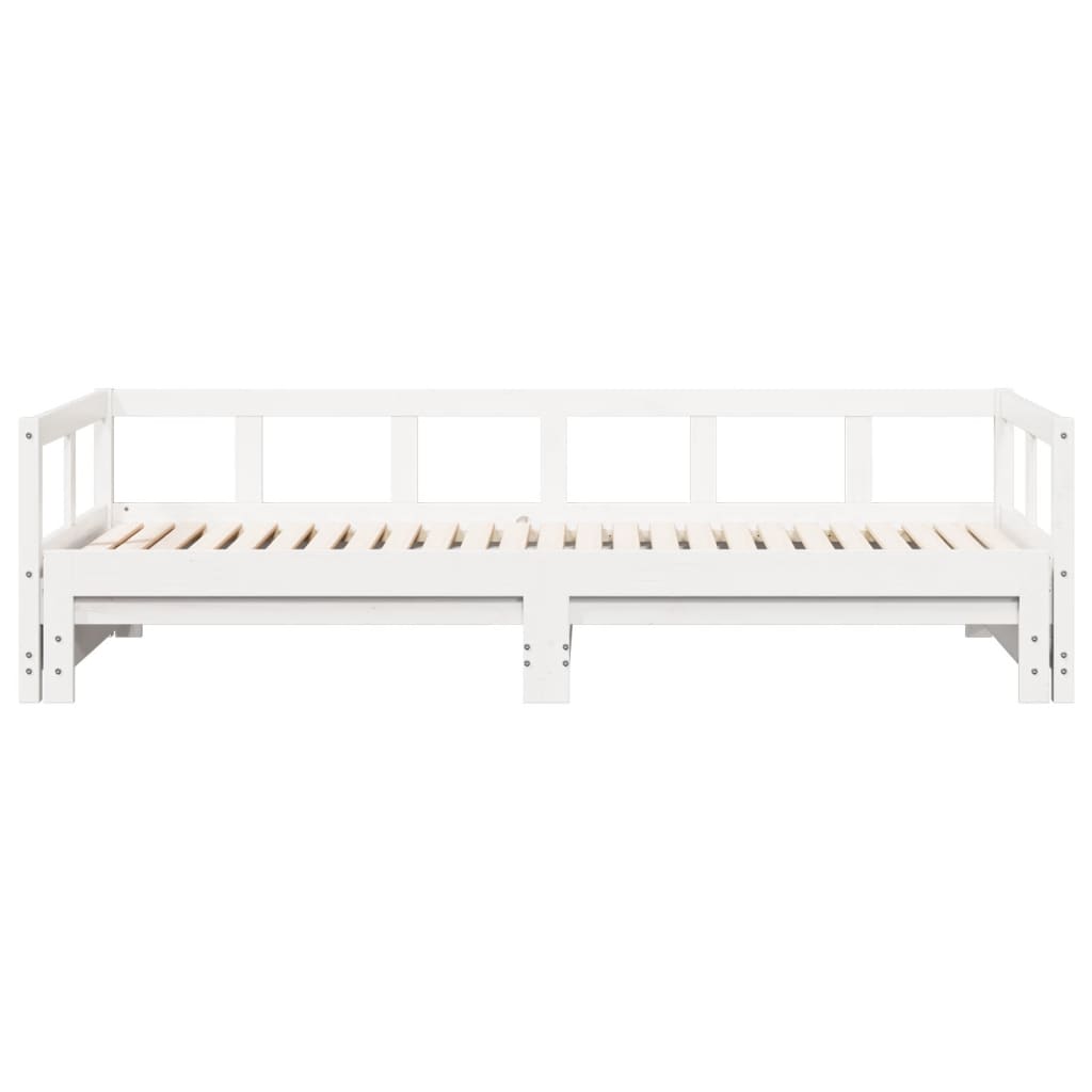 White Solid Pine Wood Daybed Frame 90x200 cm - No Mattress Included