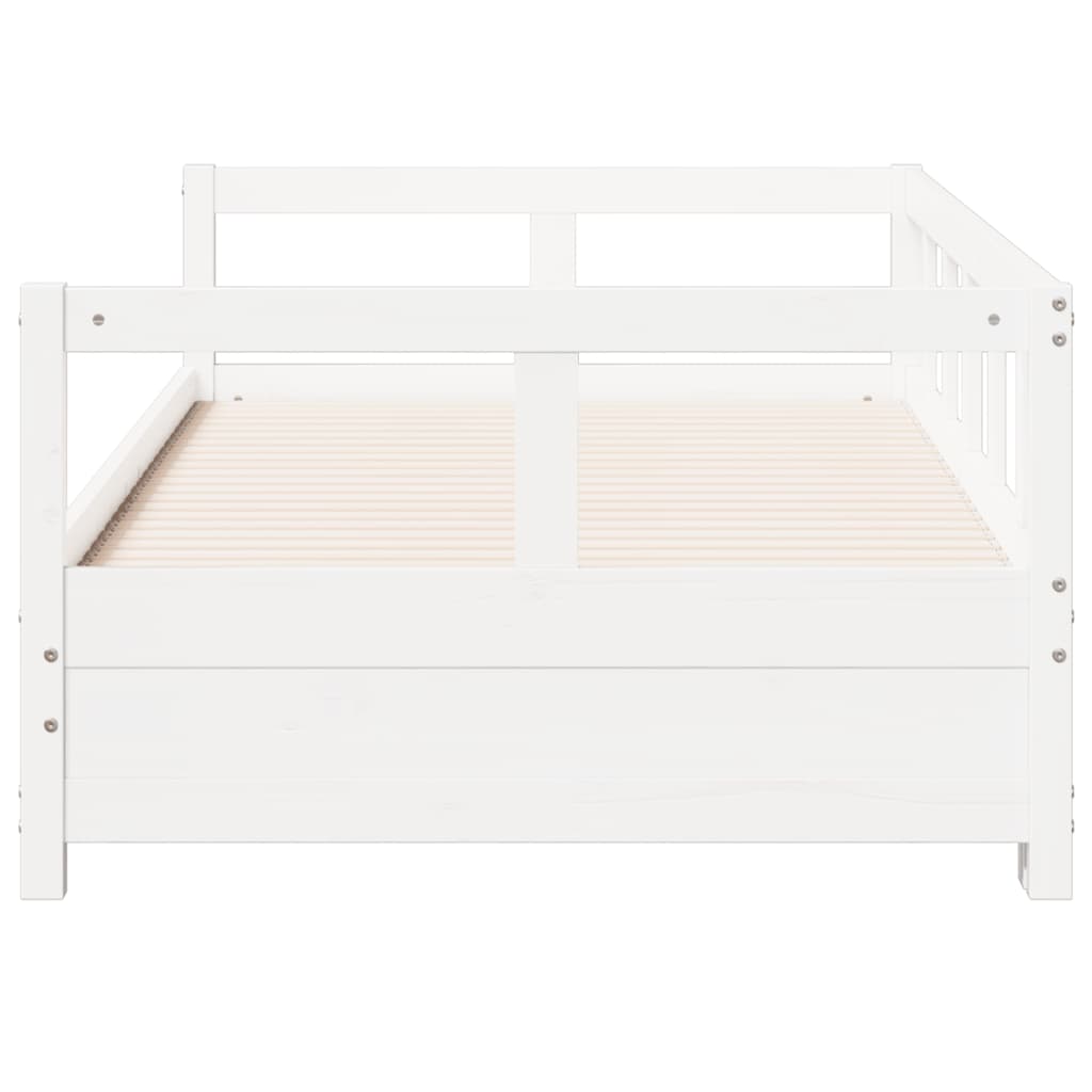 White Solid Pine Wood Daybed Frame 90x200 cm - No Mattress Included