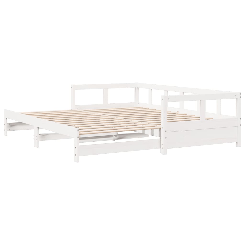 White Solid Pine Wood Daybed Frame 90x200 cm - No Mattress Included