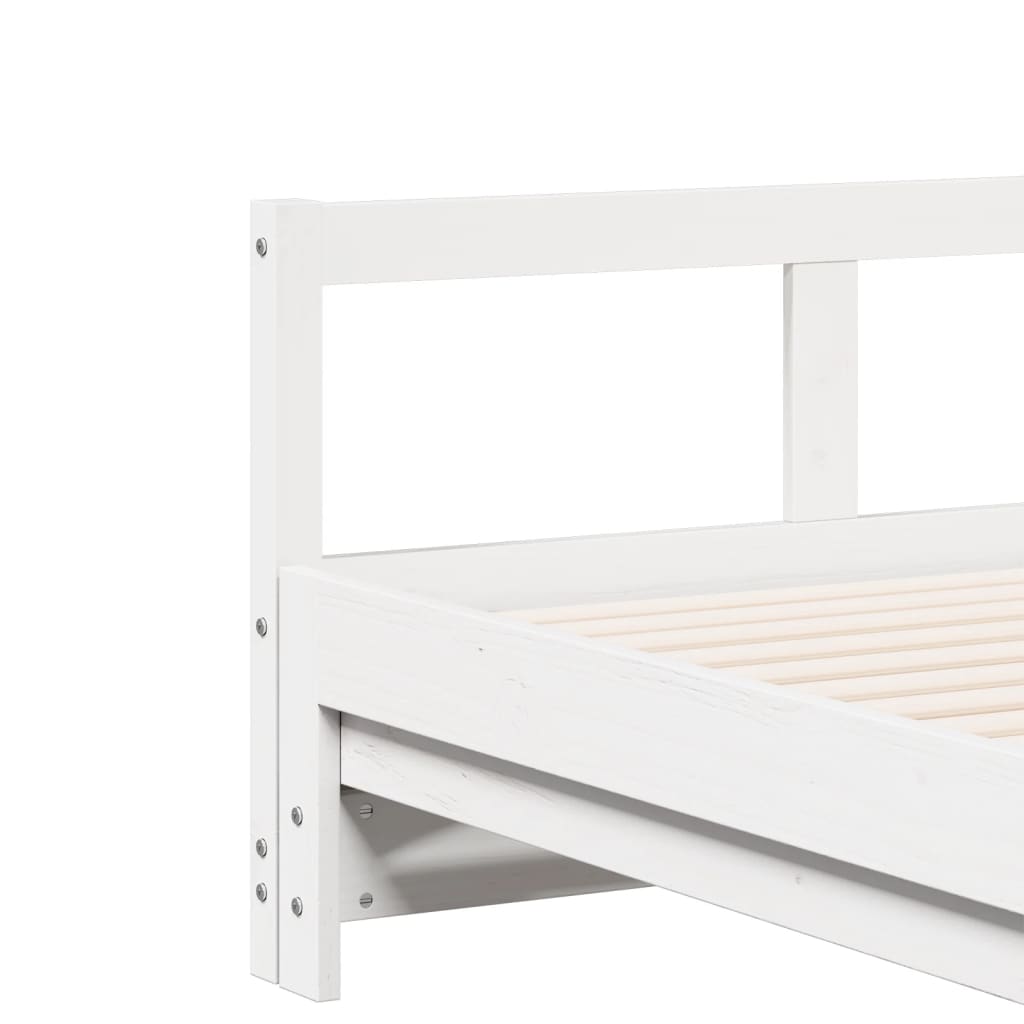 White Solid Pine Wood Daybed Frame 90x200 cm - No Mattress Included