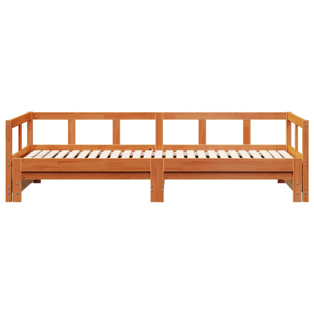 Wax Brown Solid Pine Daybed Frame 90x200 cm - No Mattress