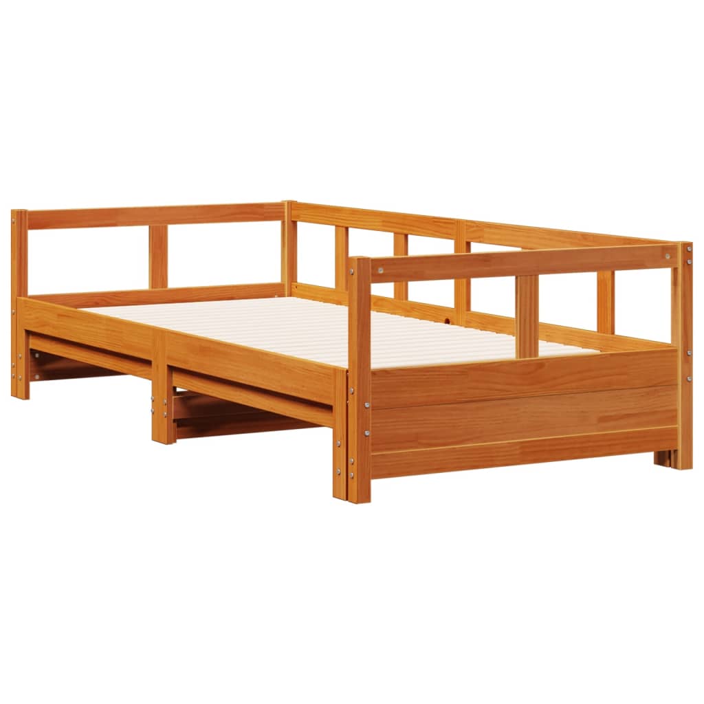 Solid Pine Daybed Frame Wax Brown 90x190 cm - No Mattress