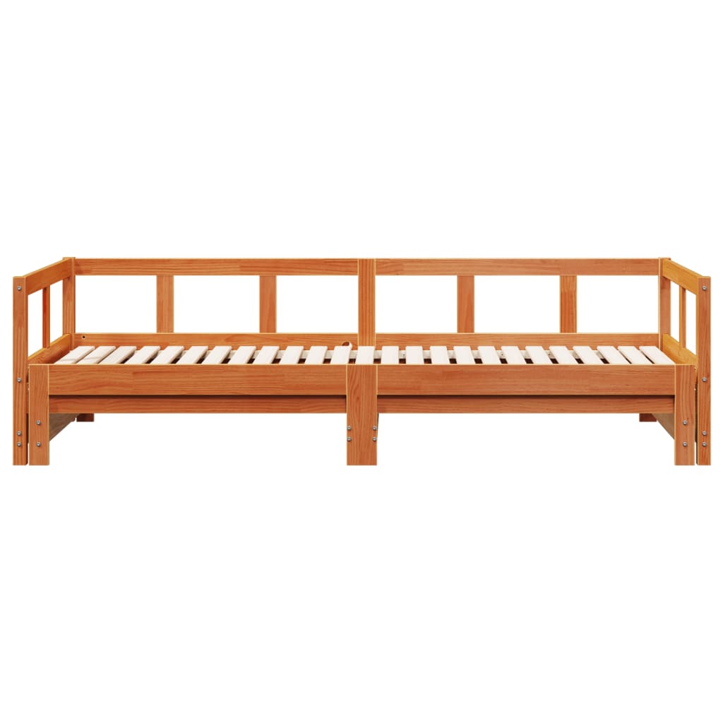 Solid Pine Daybed Frame Wax Brown 90x190 cm - No Mattress