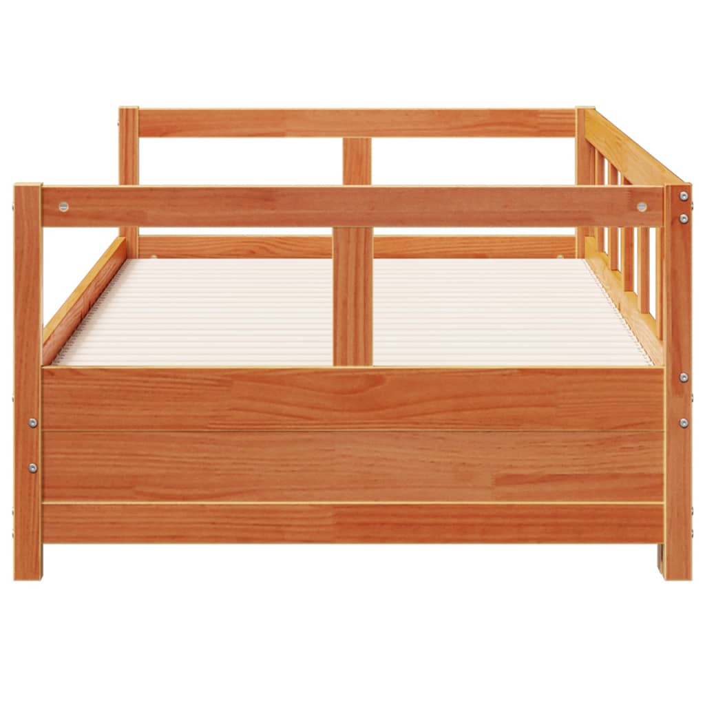 Solid Pine Daybed Frame Wax Brown 90x190 cm - No Mattress
