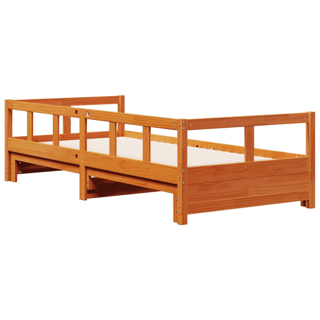 Solid Pine Daybed Frame Wax Brown 90x190 cm - No Mattress
