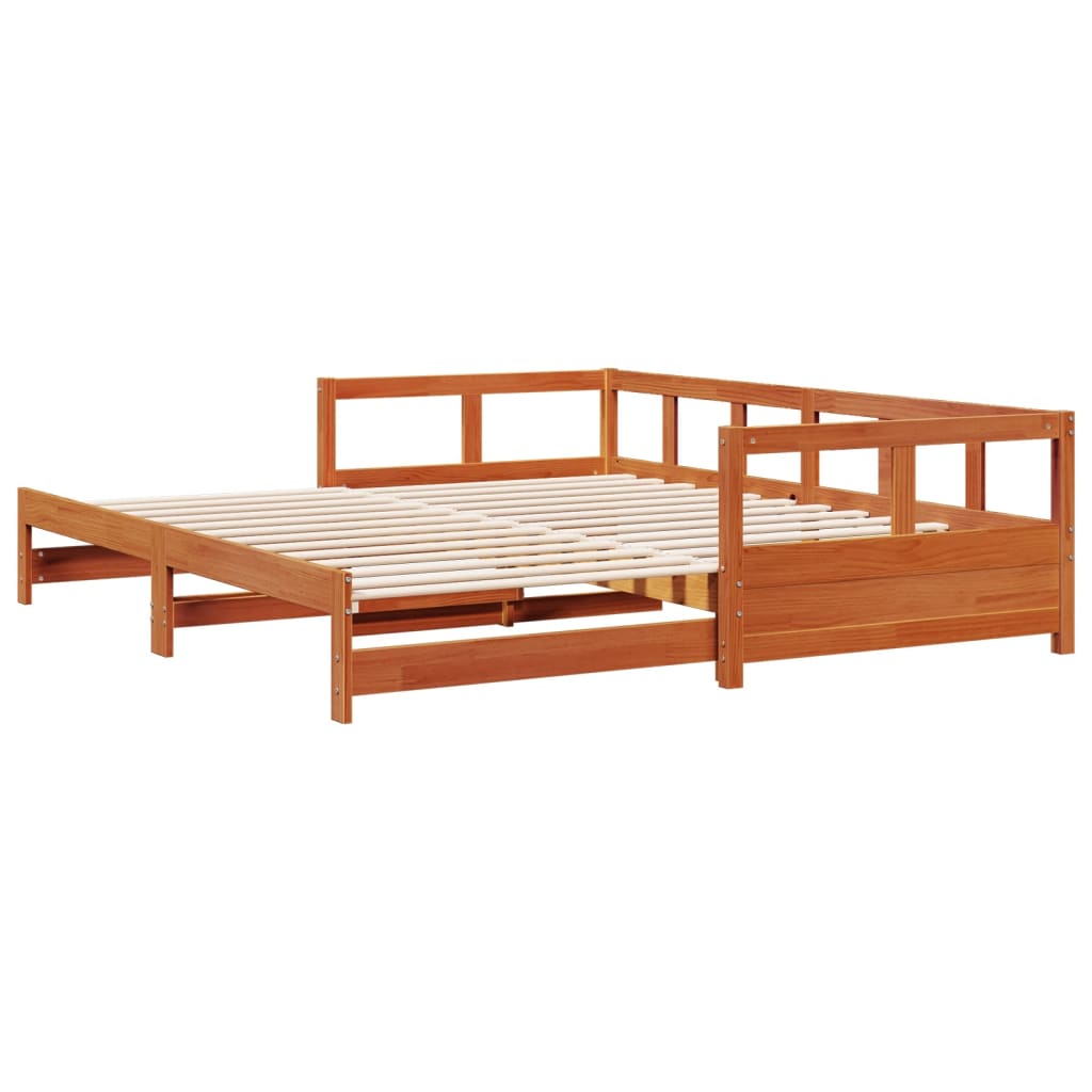 Solid Pine Daybed Frame Wax Brown 90x190 cm - No Mattress