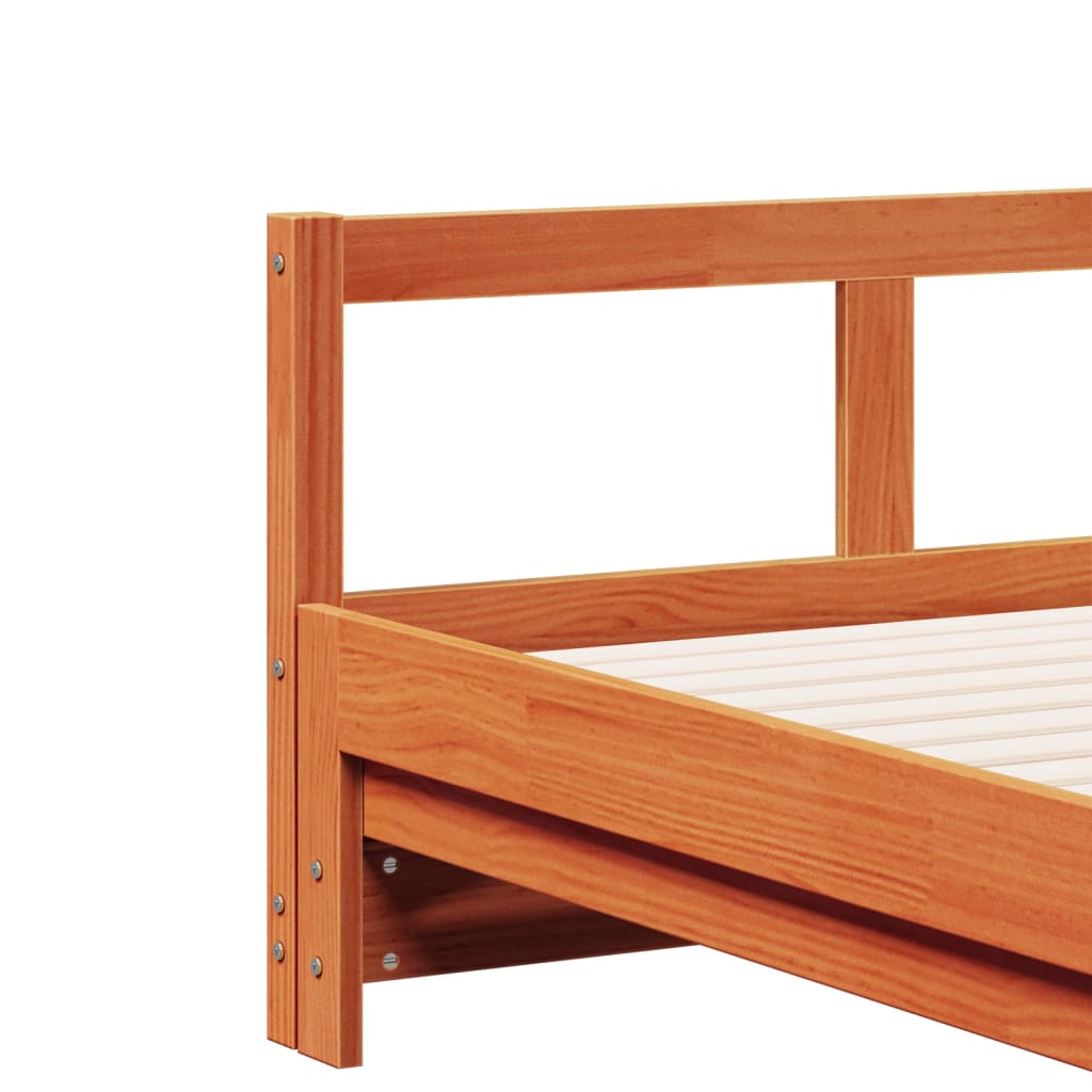 Solid Pine Daybed Frame Wax Brown 90x190 cm - No Mattress