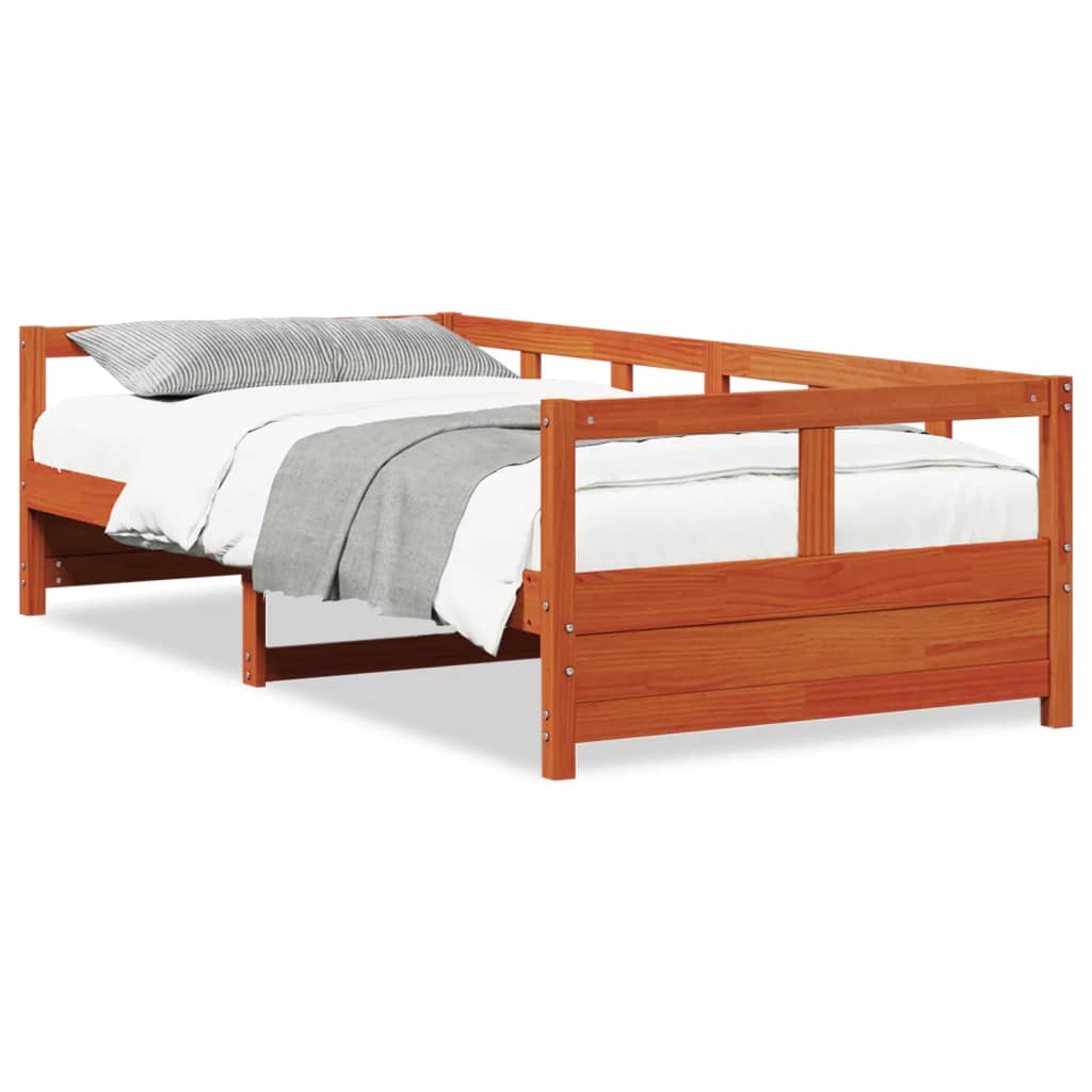 Solid Pine Daybed Frame, Wax Brown 80x200 cm - No Mattress