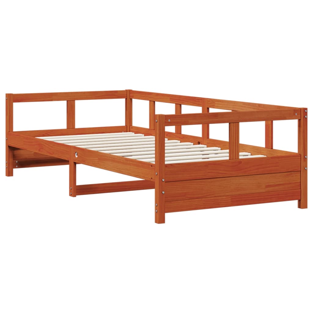 Solid Pine Daybed Frame, Wax Brown 80x200 cm - No Mattress