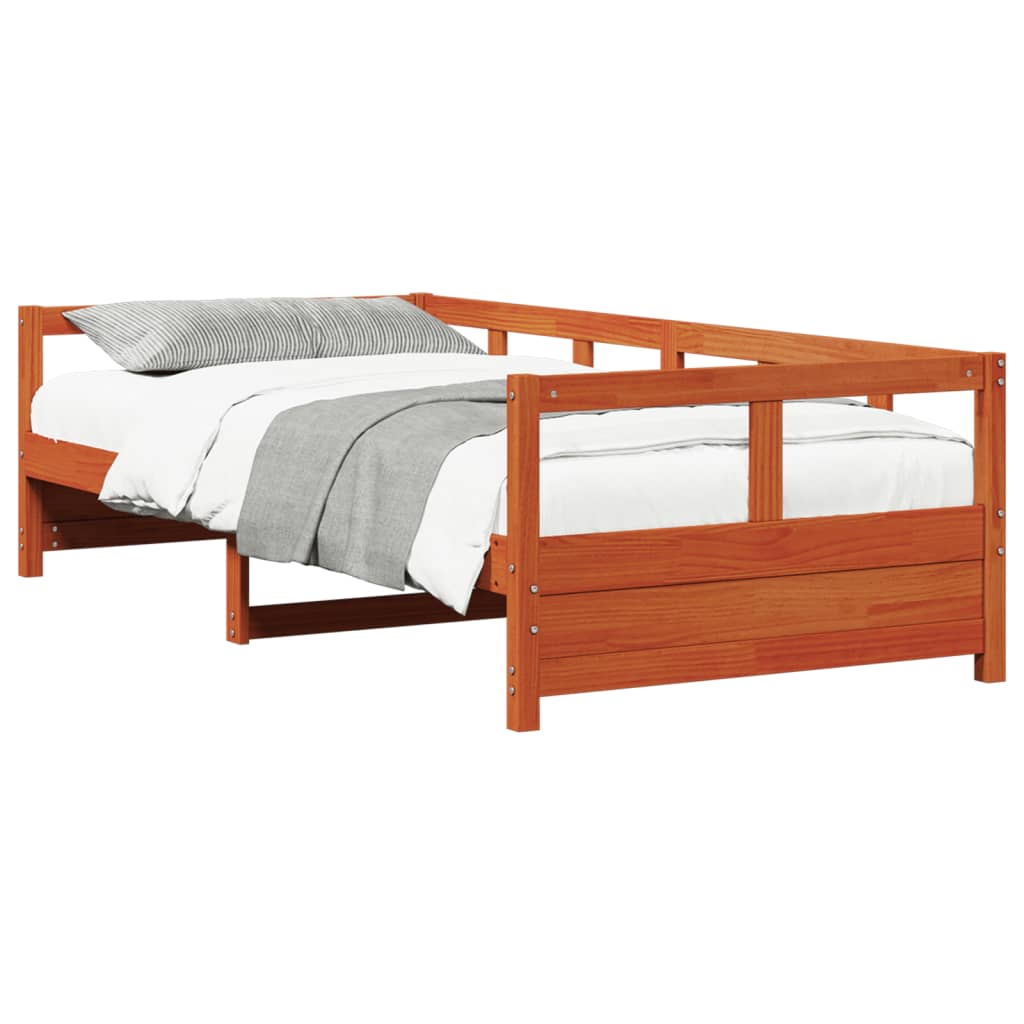 Solid Pine Daybed Frame, Wax Brown 80x200 cm - No Mattress
