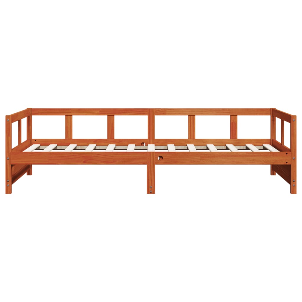 Solid Pine Daybed Frame, Wax Brown 80x200 cm - No Mattress
