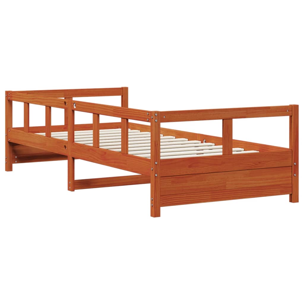 Solid Pine Daybed Frame, Wax Brown 80x200 cm - No Mattress