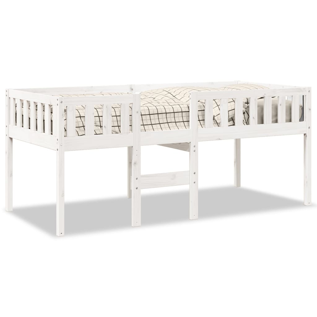 Solid Wood Pine Children's Bed, White, 80x200 cm (Mattress Not Included)