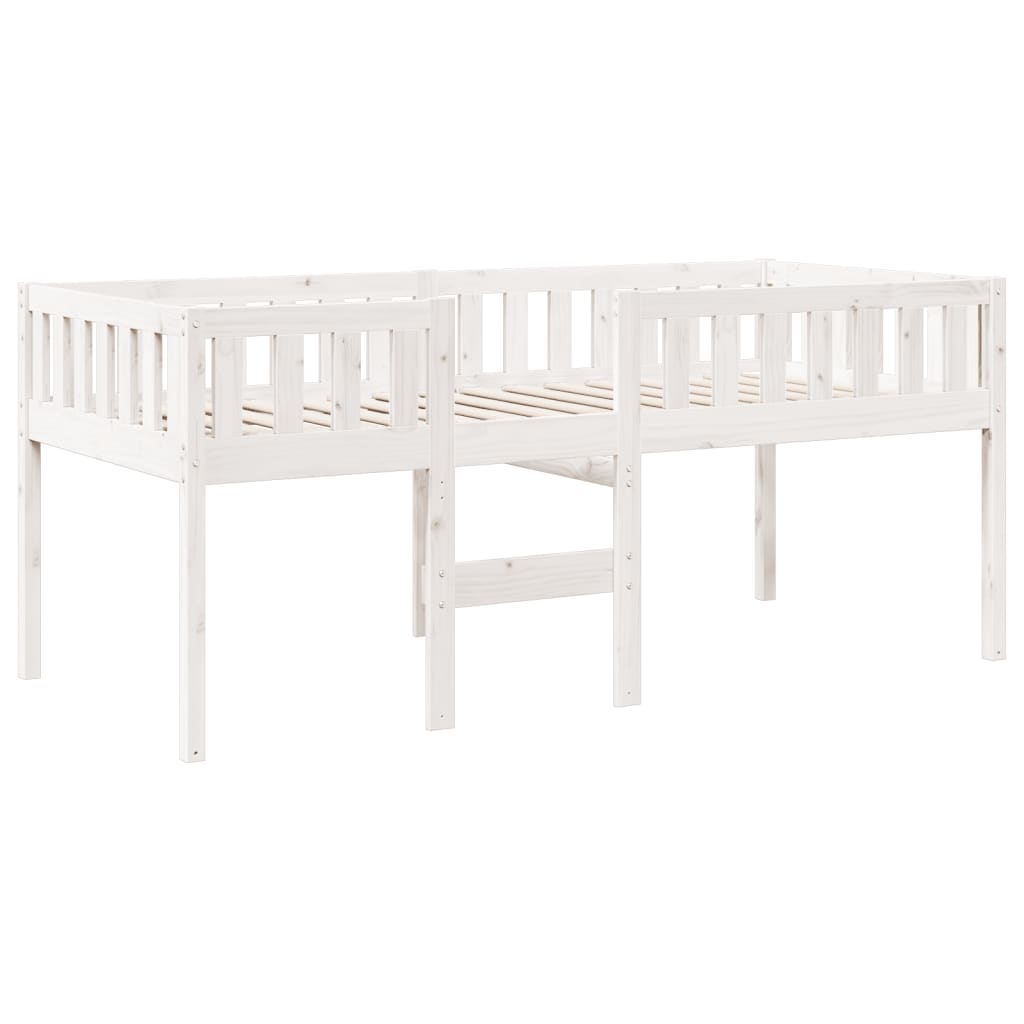 Solid Wood Pine Children's Bed, White, 80x200 cm (Mattress Not Included)