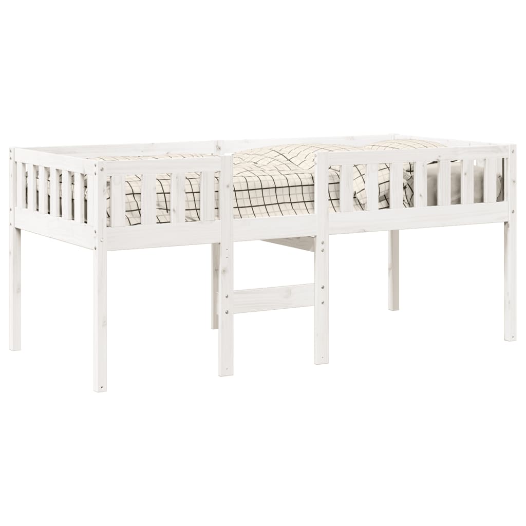 Solid Wood Pine Children's Bed, White, 80x200 cm (Mattress Not Included)