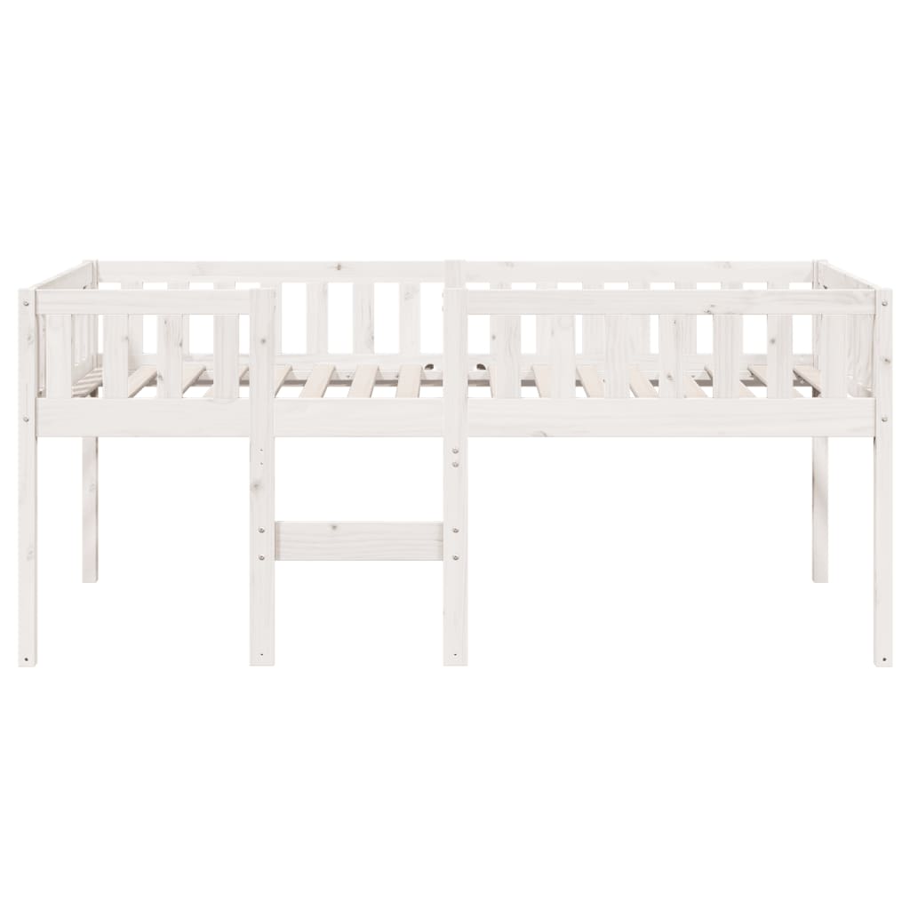 Solid Wood Pine Children's Bed, White, 80x200 cm (Mattress Not Included)