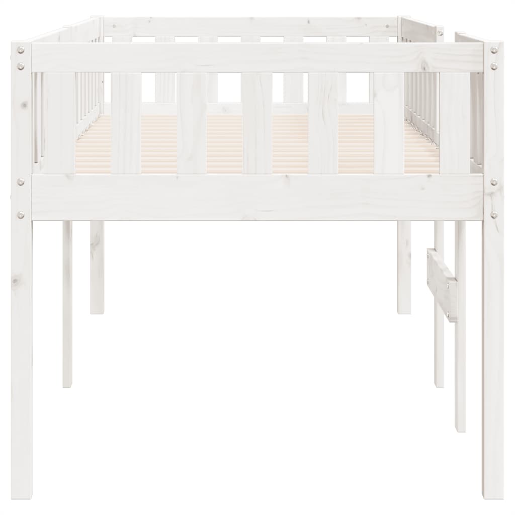 Solid Wood Pine Children's Bed, White, 80x200 cm (Mattress Not Included)