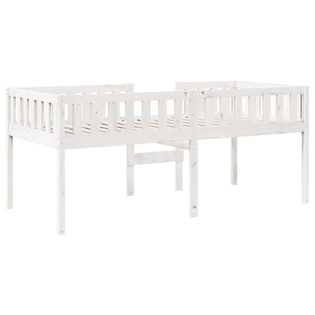 Solid Wood Pine Children's Bed, White, 80x200 cm (Mattress Not Included)