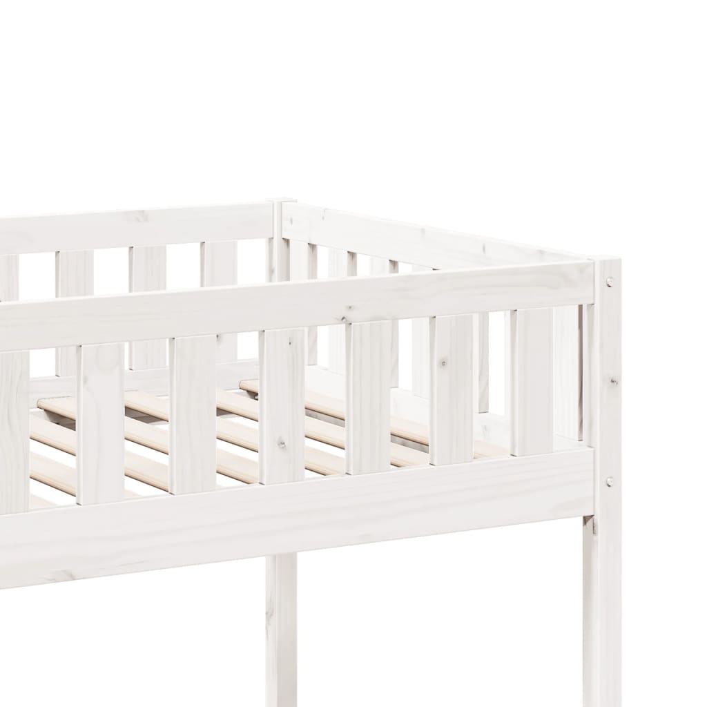Solid Wood Pine Children's Bed, White, 80x200 cm (Mattress Not Included)