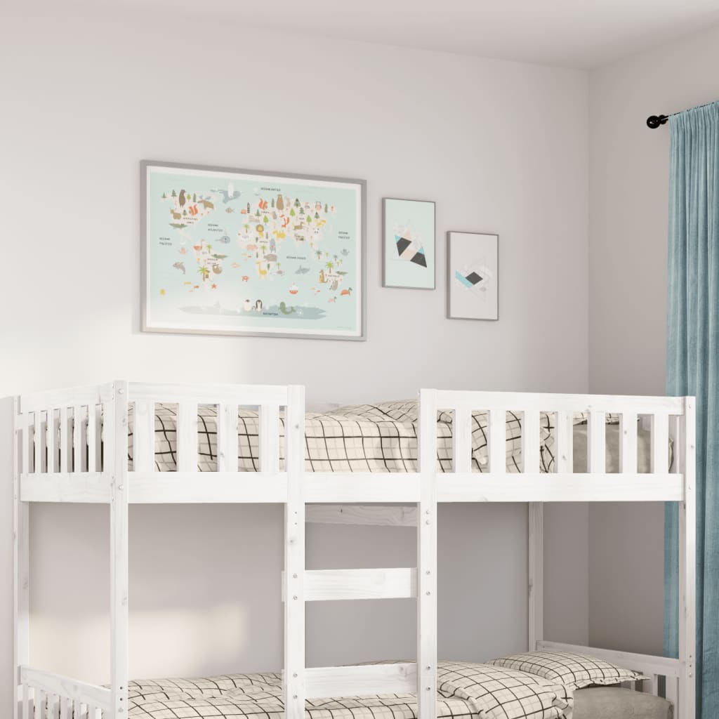 Solid Wood Pine Children's Bed, White, 80x200 cm (Mattress Not Included)