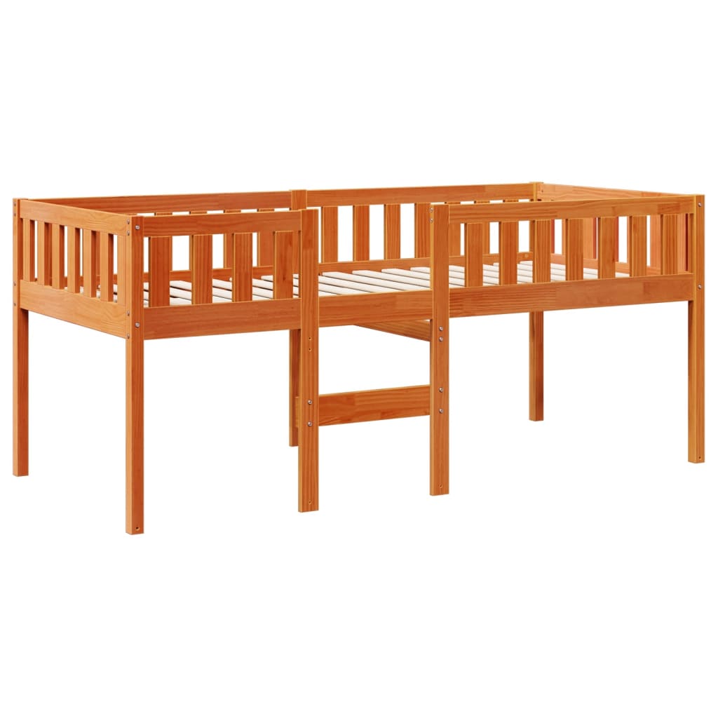Solid Pine Wax Brown Children's Bed Frame 90x200 cm