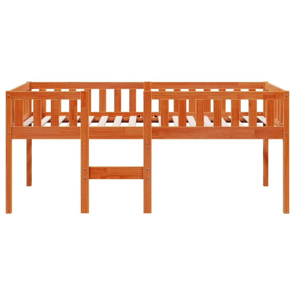 Solid Pine Wood Children's Bed 90x190 cm - Wax Brown Finish