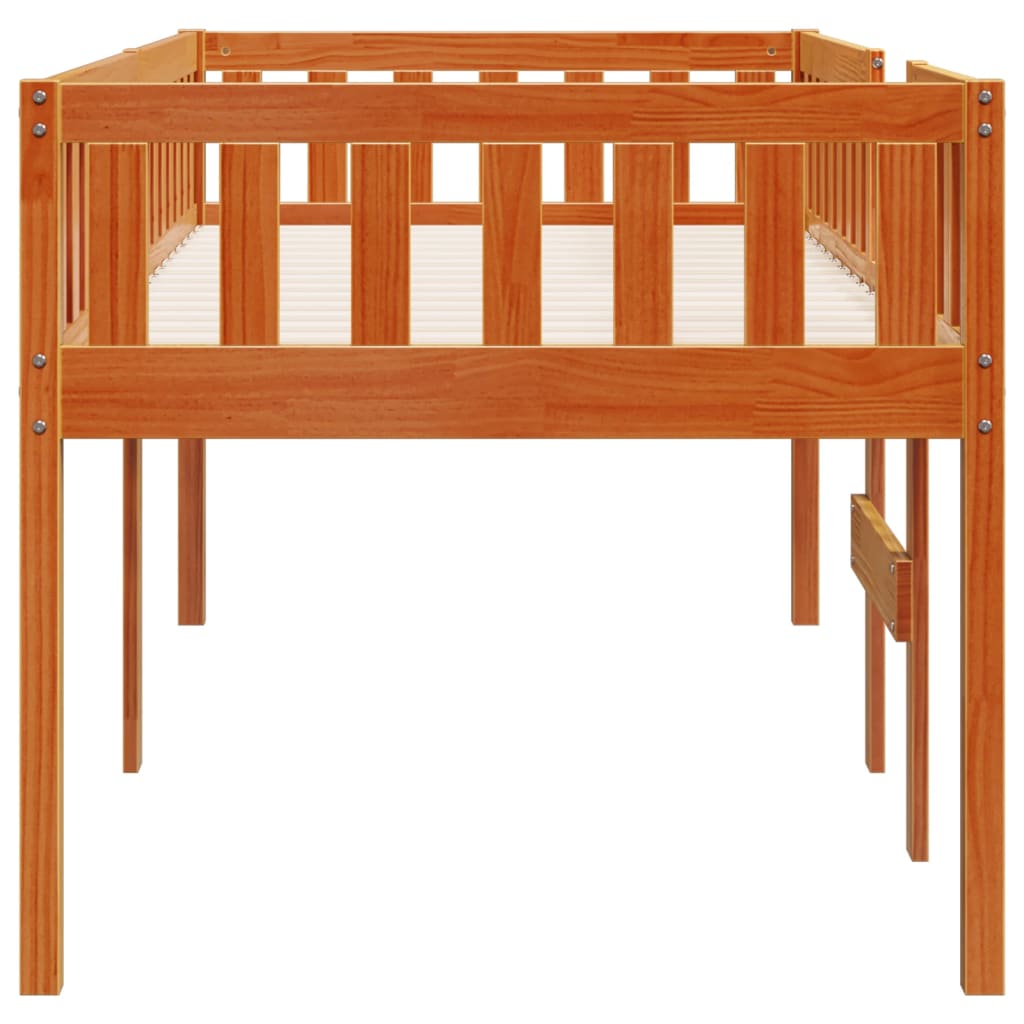 Solid Pine Wood Children's Bed 90x190 cm - Wax Brown Finish