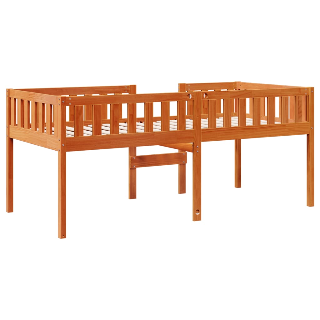 Solid Pine Wood Children's Bed 90x190 cm - Wax Brown Finish