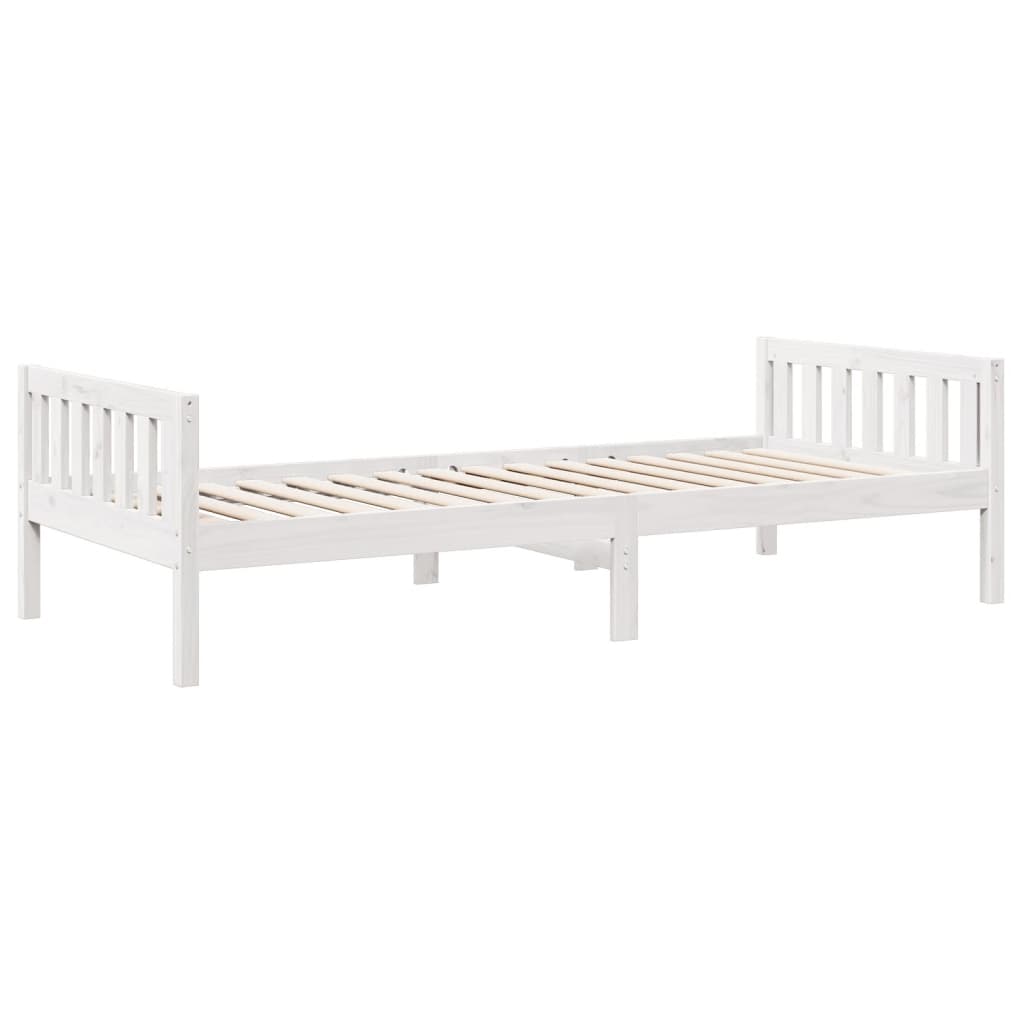 Solid Pine White Children's Bed 80x200 cm - No Mattress Included