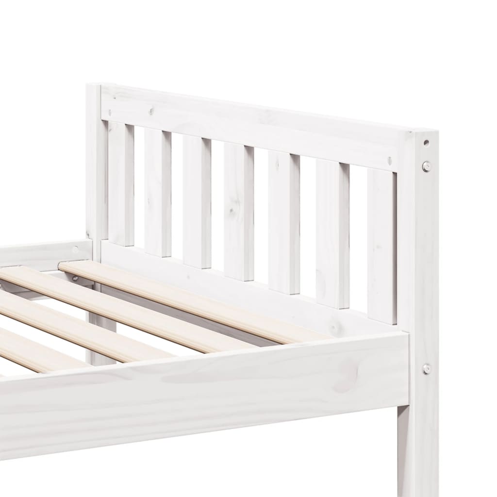 Solid Pine White Children's Bed 80x200 cm - No Mattress Included