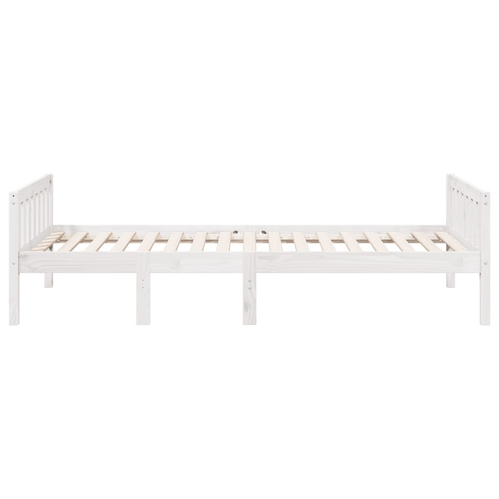 Solid Wood Pine Children's Bed - White 90x200 cm (Mattress Not Included)