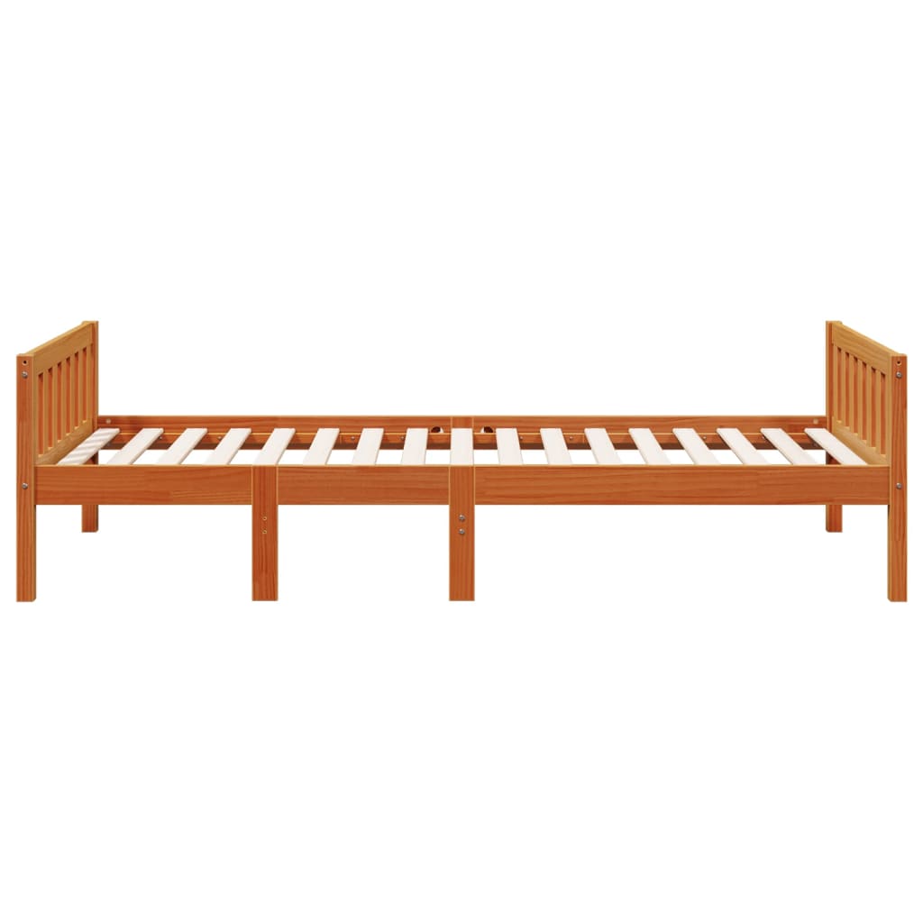 Solid Pine Children's Bed 90x190 cm, Wax Brown - No Mattress