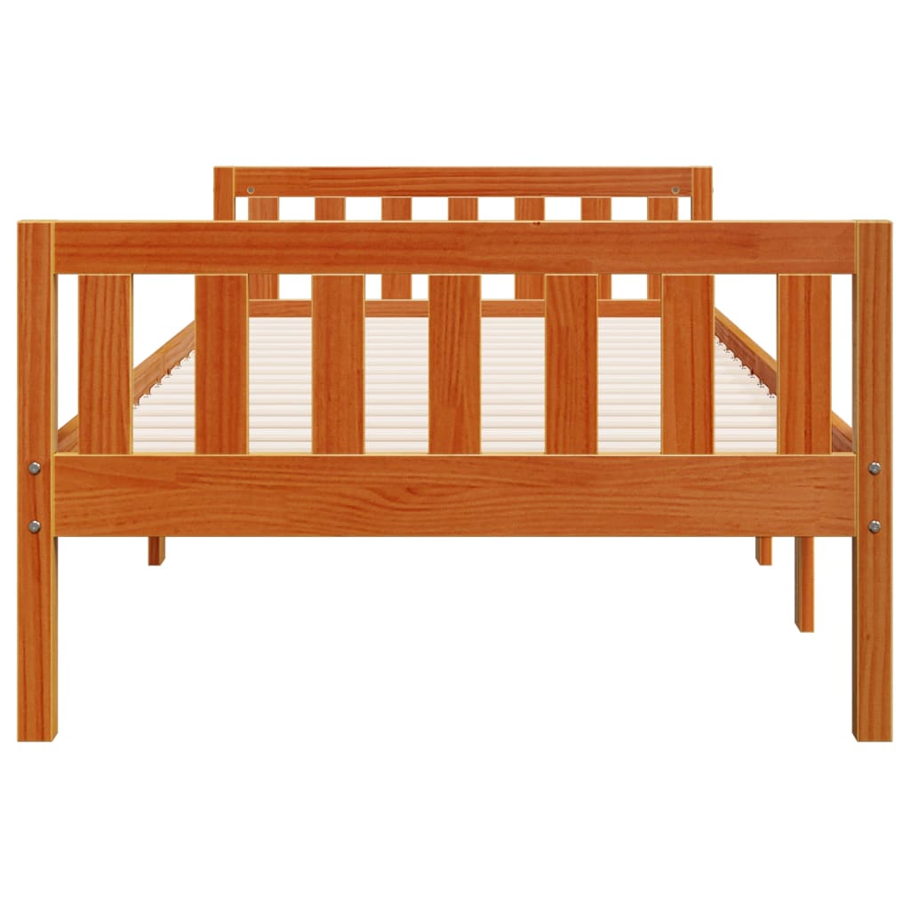 Solid Pine Children's Bed 90x190 cm, Wax Brown - No Mattress