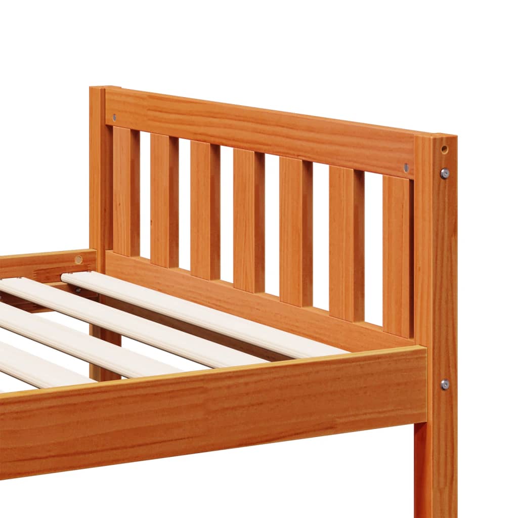 Solid Pine Children's Bed 90x190 cm, Wax Brown - No Mattress