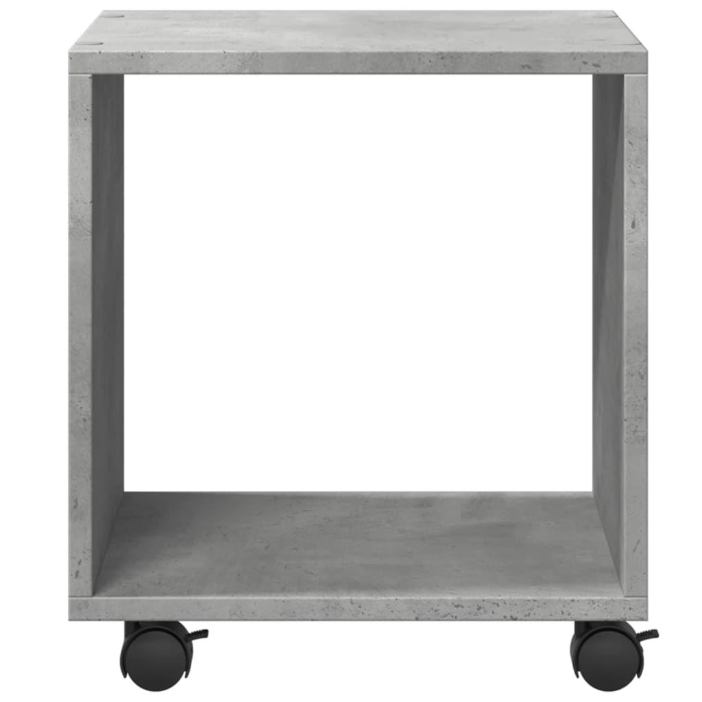 Compact Concrete Grey Rolling Cabinet, 37x33x42.5 cm Engineered Wood